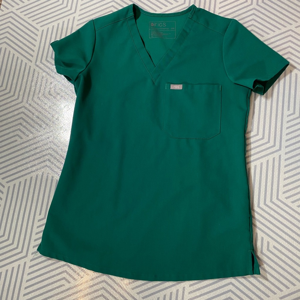 Figs Scrubs Green Catrina One Pocket Top XXS and Zamora Jogger Pants XXSP